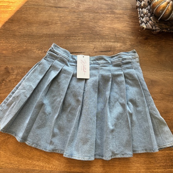 Wildcat Dresses & Skirts - Wildcat pleated denim mini skirt with built in shorts NWT- size M -B